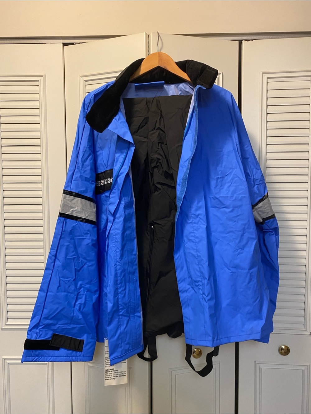 Men's Blue Rain Suit for motorcycle- Pro Sports “Dry Bones” XXL NWT